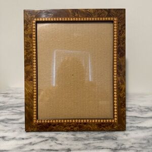 Elegant Brown burled maple Wooden Picture Frame with marquetry
